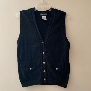 Vintage black button down vest